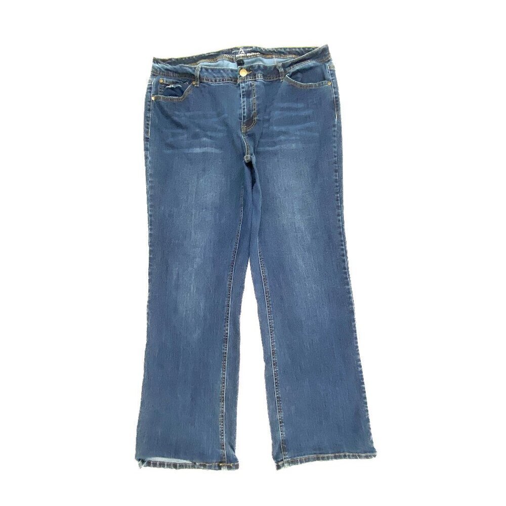 Ashley Stewart Skinny Bootcut Women's size 20 Dark Wash Blue Denim jeans